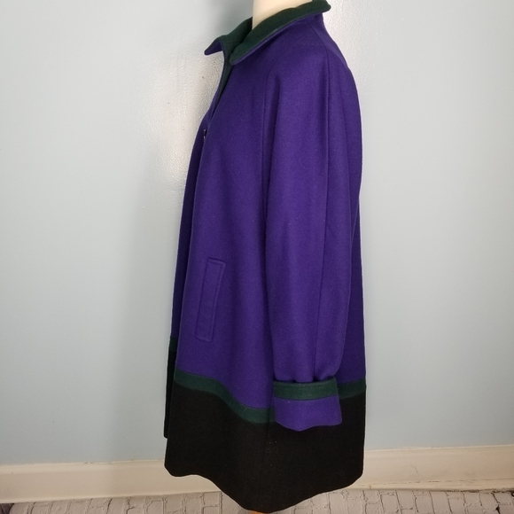 TRUE Vintage WOOL COLOR BLOCK SWING COAT - Picture 5 of 7